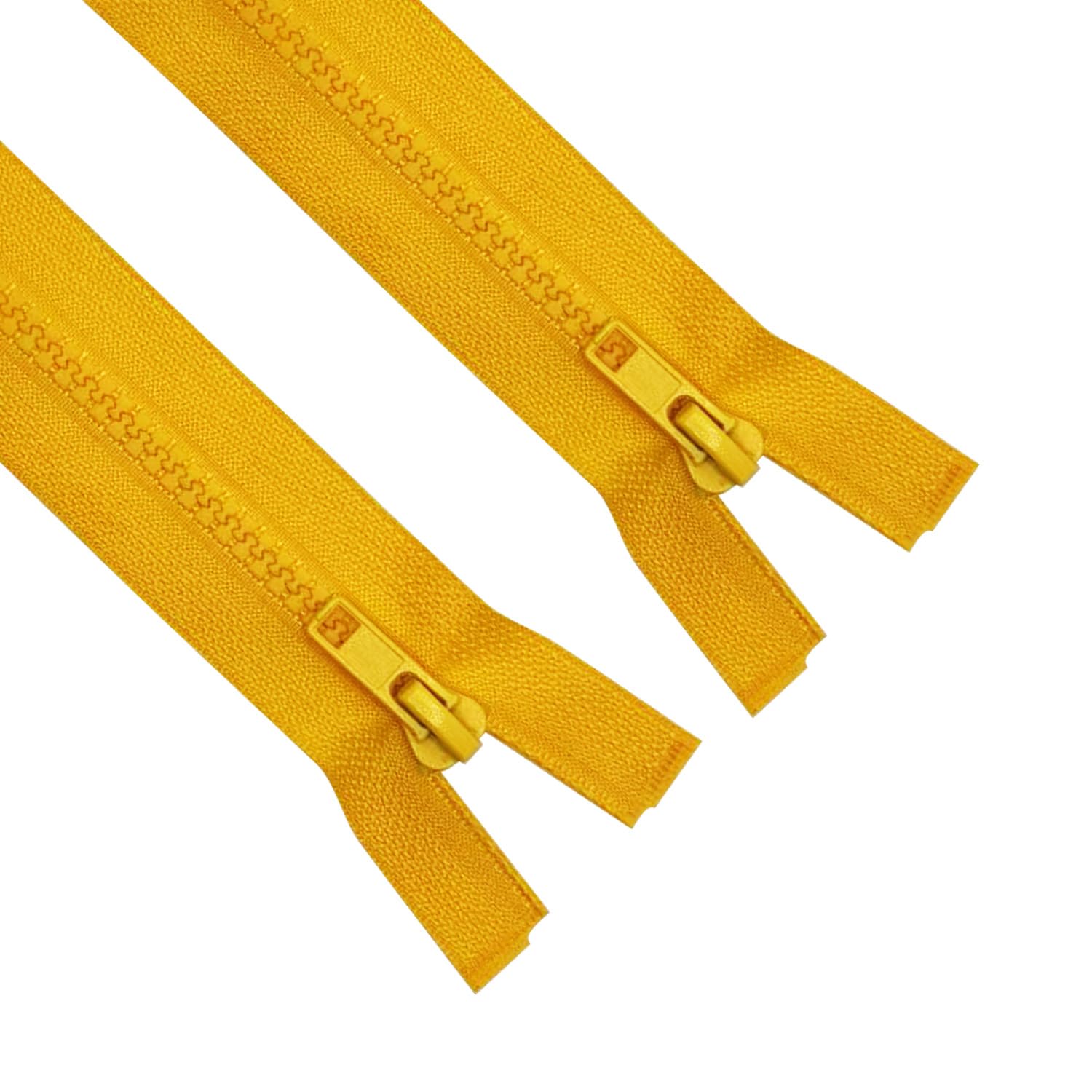 ANPURZII 2PCS #5 16 Inch Loquat Yellow Separating Jacket Zippers for Sewing Coats, Molded Plastic Bulk Zippers(LoquatYellow 16" 2PCS)