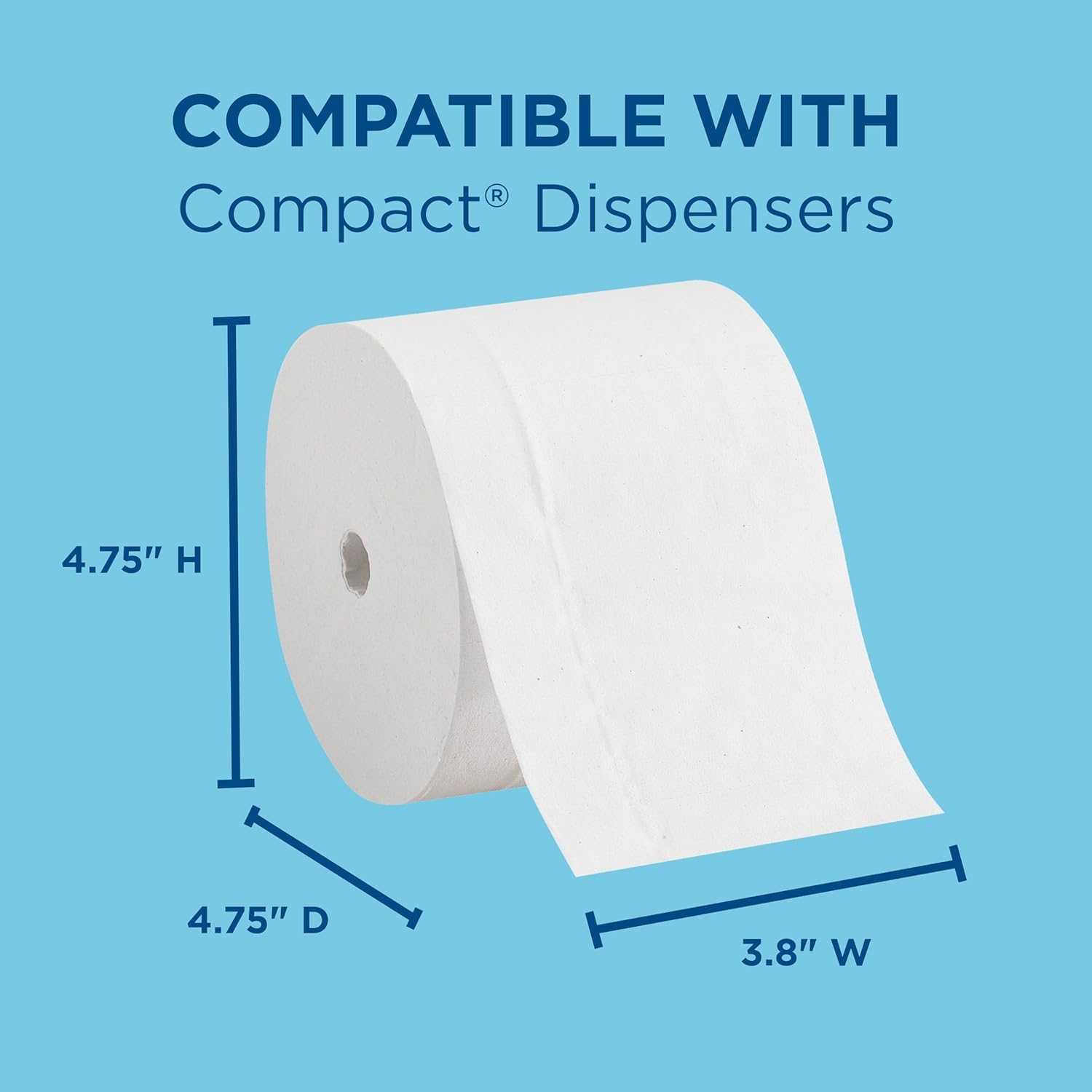 Georgia-Pacific Compact Coreless 2-Ply Recycled Toilet Paper by GP PRO (Georgia-Pacific), 19375, 1,000 Sheets Per Roll, 36 Rolls Per Case