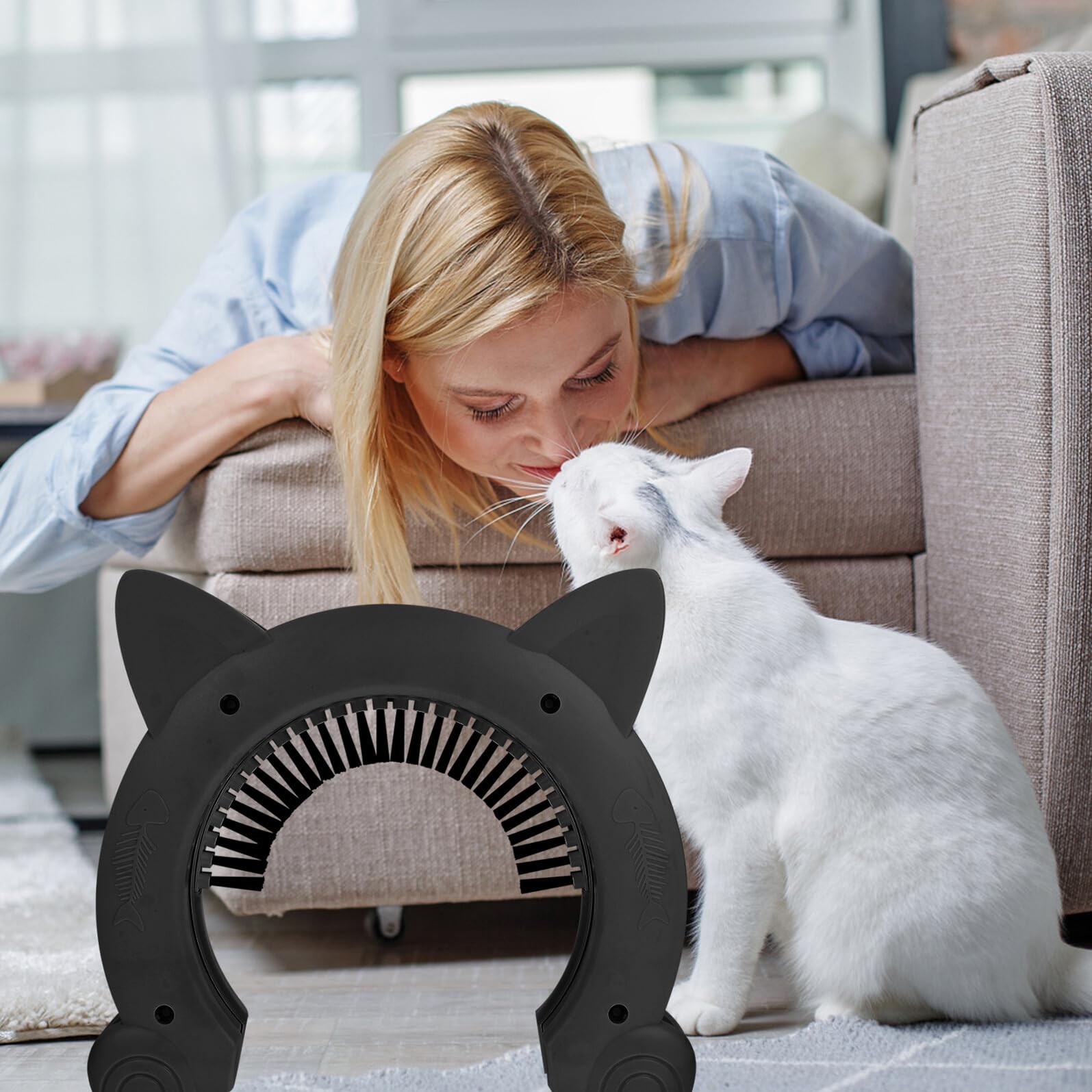 Katzenklappe aus Kunststoff mit Bürstendesign für Katze und Hund