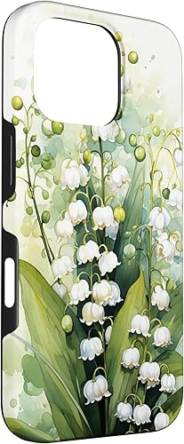 Vista 51 de Funda de fondo para iPhone 13 Pro Beautiful Lily of the Valley Watercolor