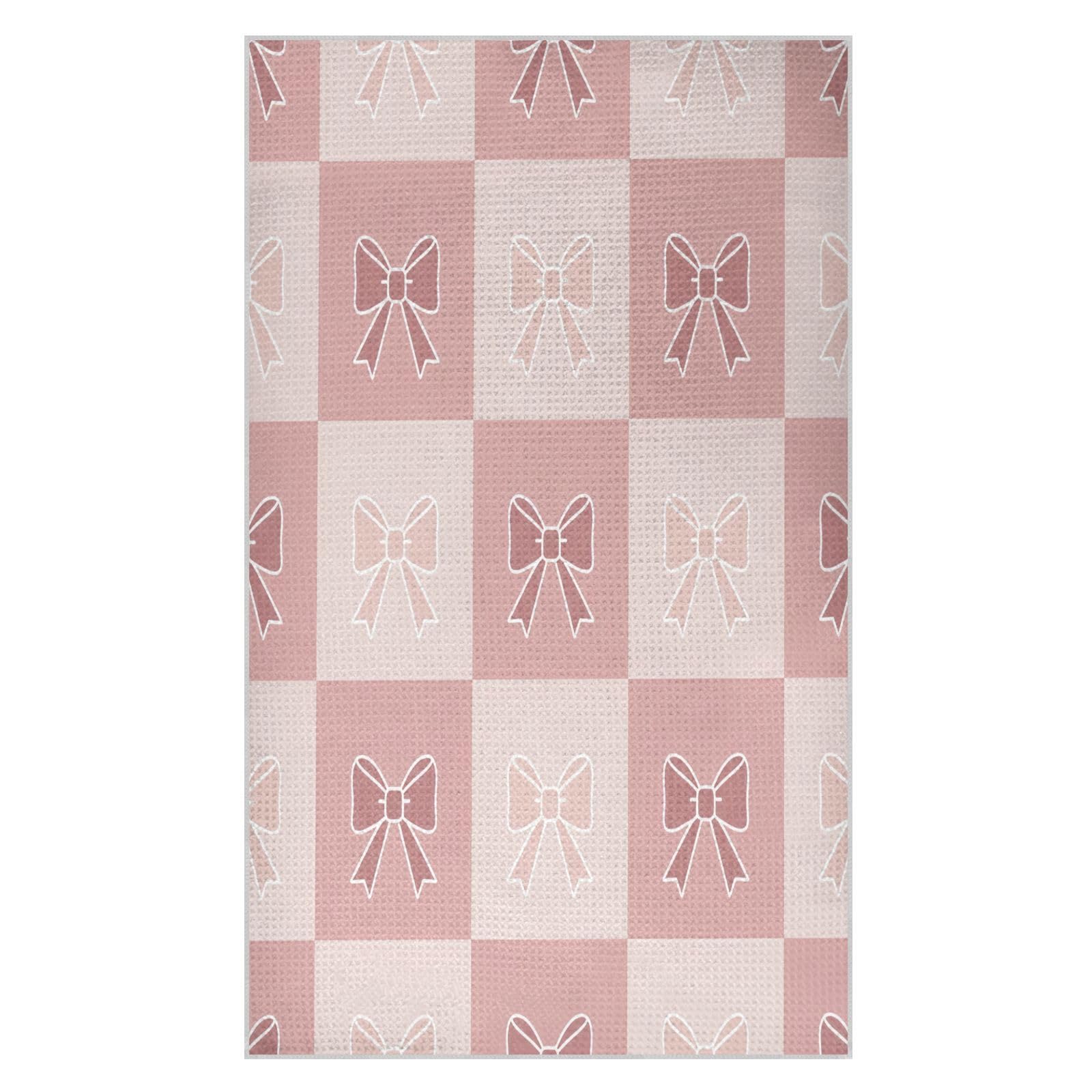 BURSTDDY Bows Kitchen Towels,Absorbent Dish Towels 2 Pack