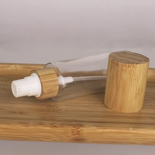 Miniatura 7 de COSIDEA 6 botellas vacías de vidrio transparente con dispensador de bomba de loción, botellas de crema cosmética de emulsión recargable, recipiente