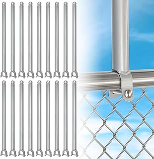 18 Pack Chain Link Fence Extension, 25.2'' Fence Extension Height, Galvanized Post Extender for Dogs and Privacy (1-3/8'') Silver