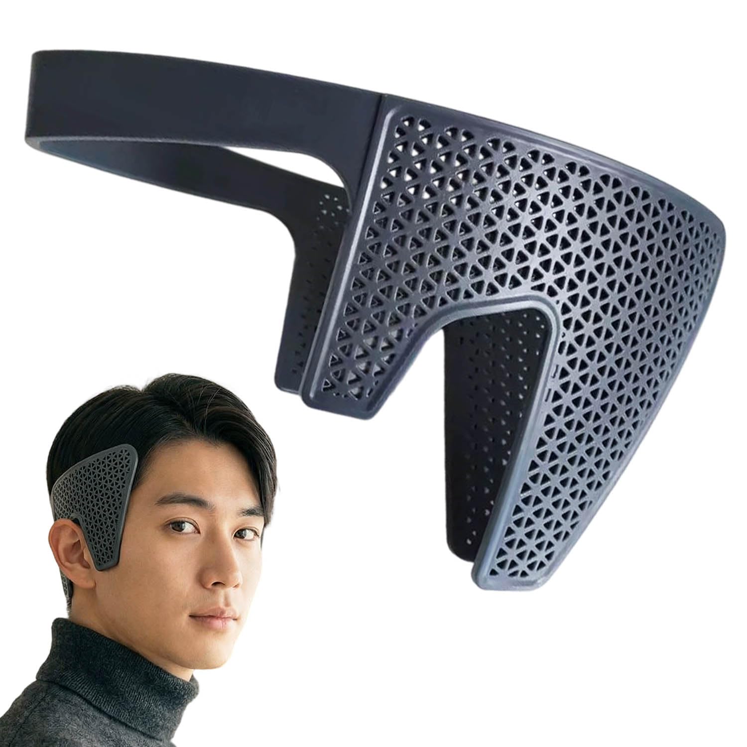 MODONG ストレートパーマ ダウンパーマ 機器 ドロップセット ヘアボリュームピンチャー 5分 張り抑え 横髪 後ろ髪 メンズグルーミング用 ABS樹脂製 浮き癖 膨らむ髪 対策 生えぐせ 癖毛 くせ毛 サイド髪 抑える 薬液不要のパーマ (ダークグしー) (三角穴)