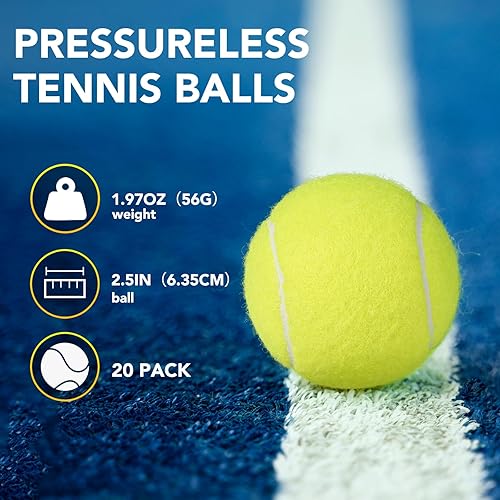 Miniatura 2 de LITIAN Pelotas de tenis a granel para practicar y jugar con perros, pelotas de tenis duraderas de fieltro y goma natural sin presión con bolsa de