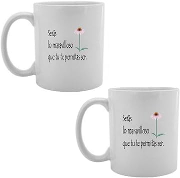 Gifts by Lulee, LLC Seras Lo Maravilloso Que Tu Te Permitas Ser Taza En Espanol De Chocolate Cafe O Te 2 White