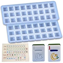 YANMEIYA 2pcs Mahjong Mold American Mahjong DIY Baking Cake Mould Chocolate Ice Tray Resin Candle Clay Moulds