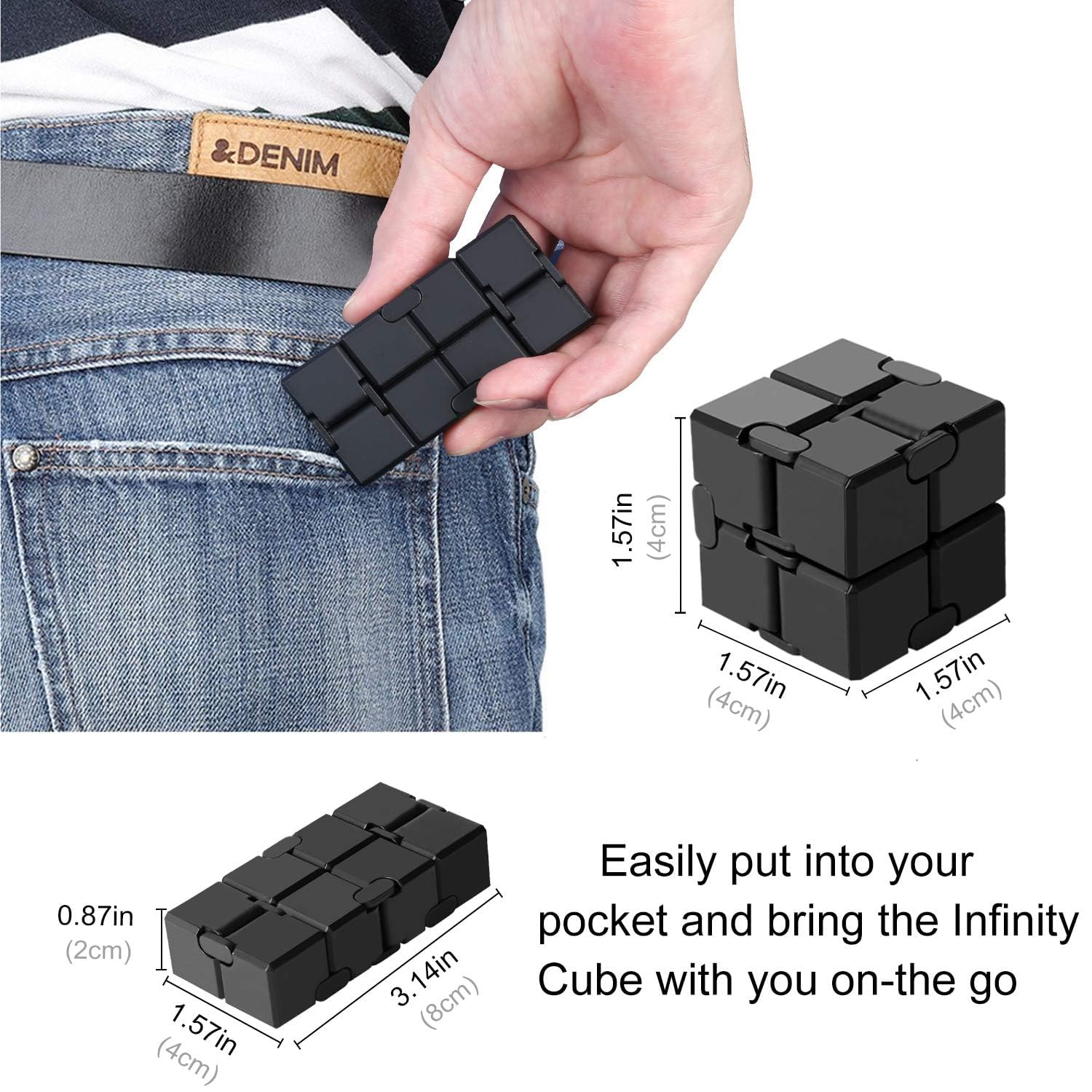 Funxim Infinity Cube, nieskończone zabawki w kształcie kostki, magiczne nieskończone zabawki dekompresyjne z nieskończoną kostką, zabijanie czasu zabawki fidget kostka łagodząca stres