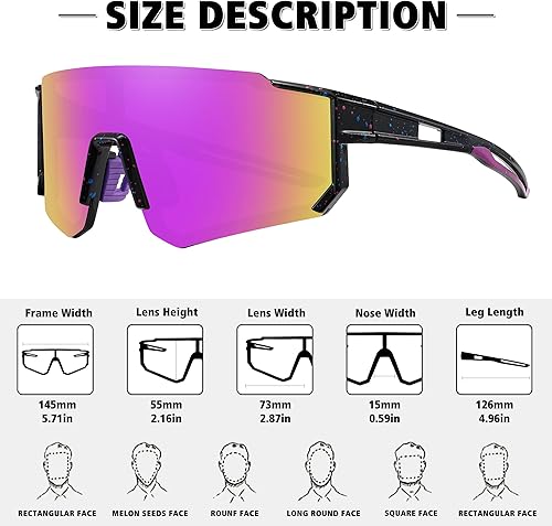 Miniatura 81 de STORYCOAST Lentes de sol deportivos polarizados para hombres y mujeres, para conducir, pesca, ciclismo, bicicleta de montaña, protección UV400