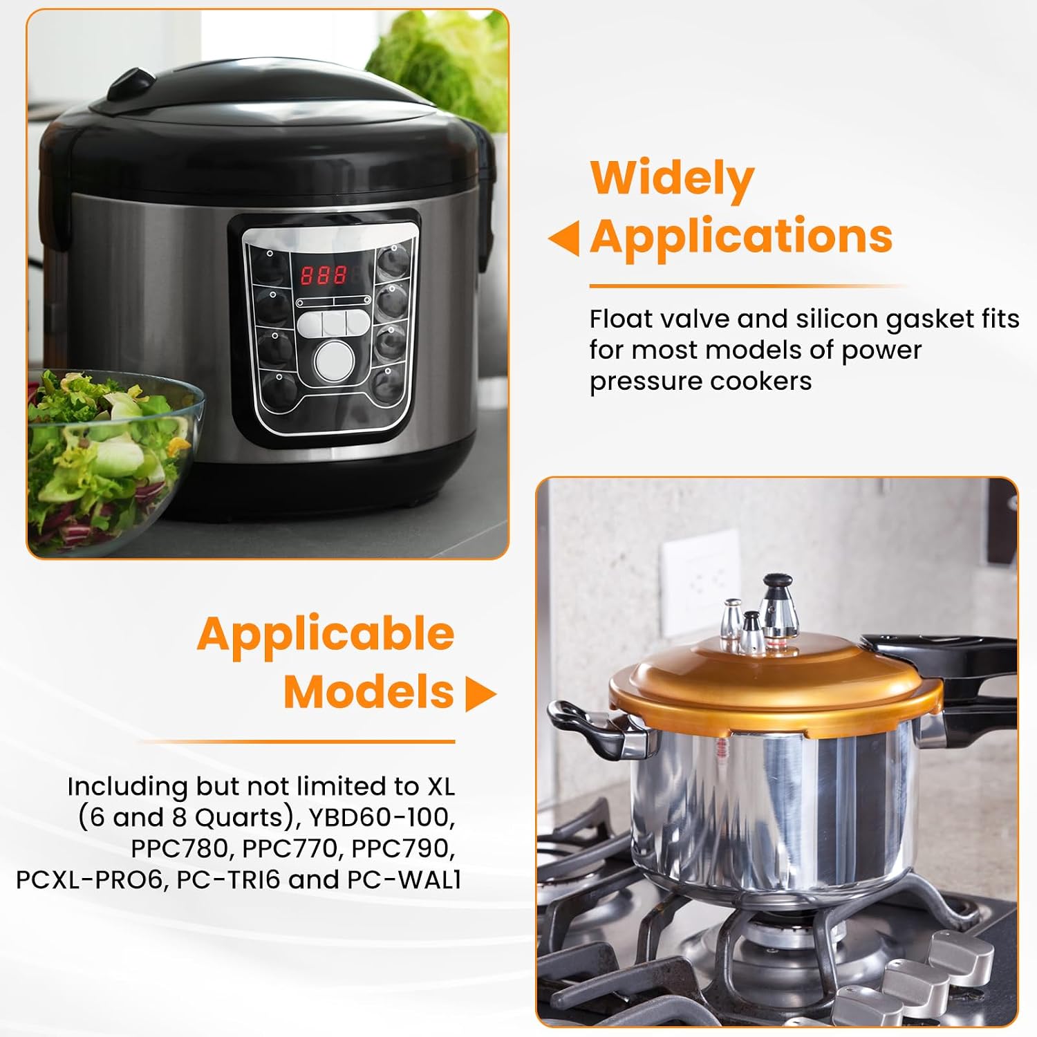 2Pcs Universal Replacement Floater and 4 pcs Sealer Pressure Cooker Parts