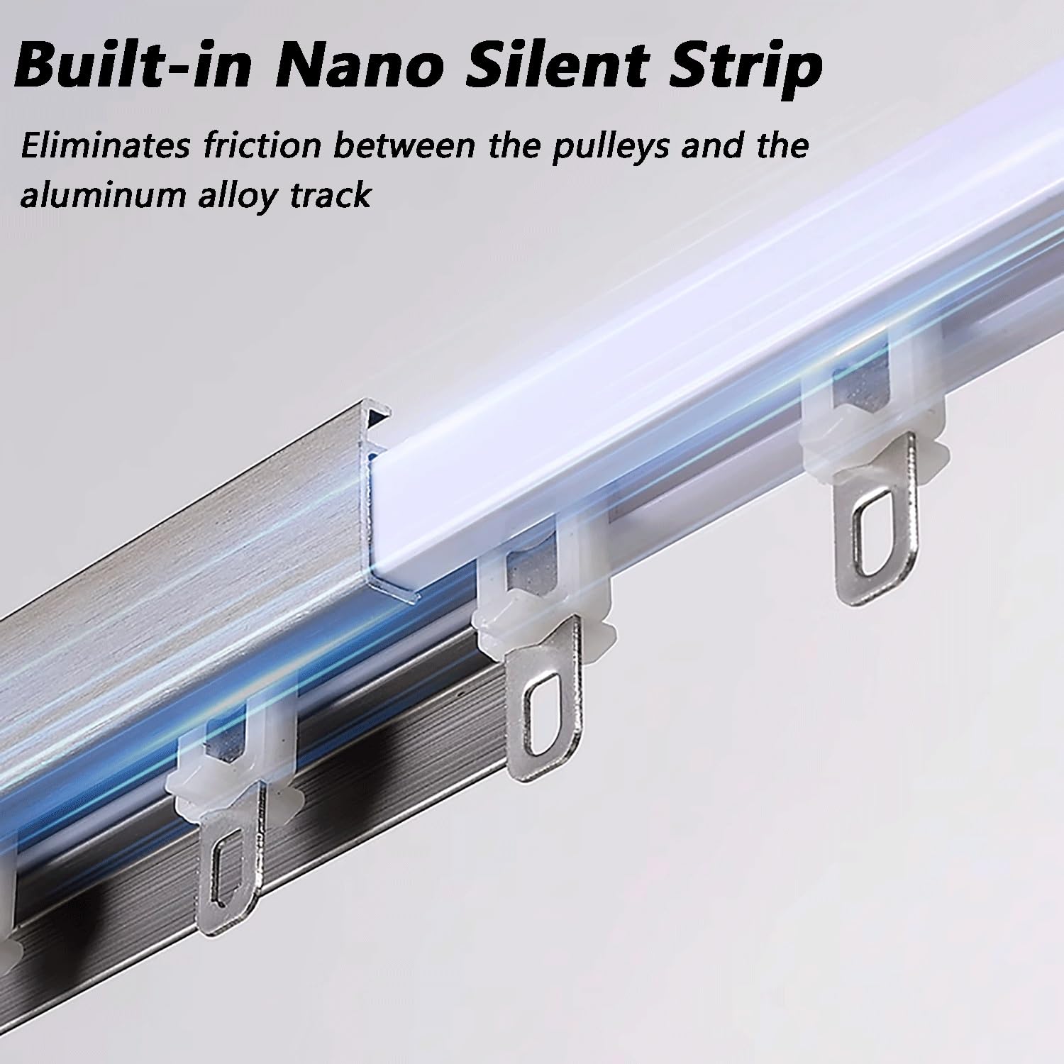 Leiser Aluminiumstab zur Wandmontage, für Schlafzimmer/Wohnzimmer/Fenster/Raumteiler (2,3 m) und Heimdekoration Solut