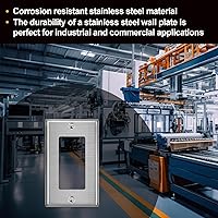 Vista 3 de BESTTEN [Paquete de 5] Placa de pared de metal decorativa con película protectora, cubierta de interruptor decorativa resistente a la corrosión