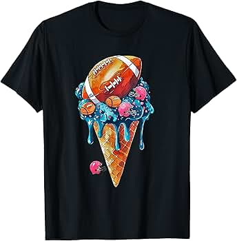 Amazon.com: Football Drip Ice Cream Watercolor Cone with
