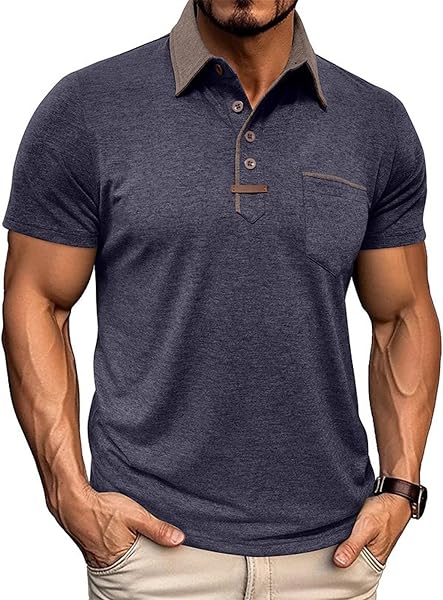Halfword Polos Homme Manches Courtes Golf Pull Casual Classique Top Slim Fit - 1