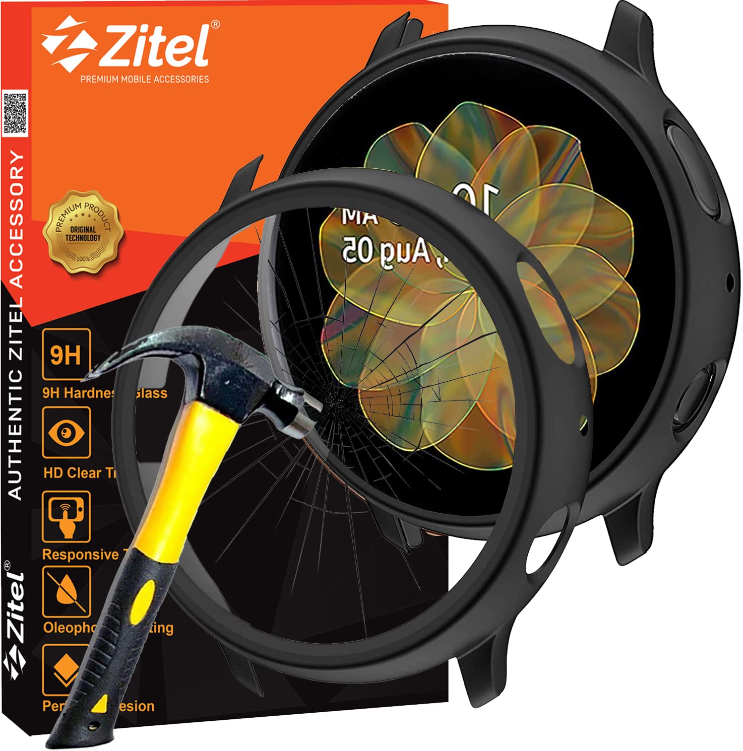 Zitel Case Compatible with Samsung Galaxy Watch Active 2 44mm, Hard PC Case with Built-in 9H Tempered Glass Screen Protector (NOT FIT for Active 40mm) - Matte Black (B09K99KDZT) Amazon Price History, Amazon Price Tracker