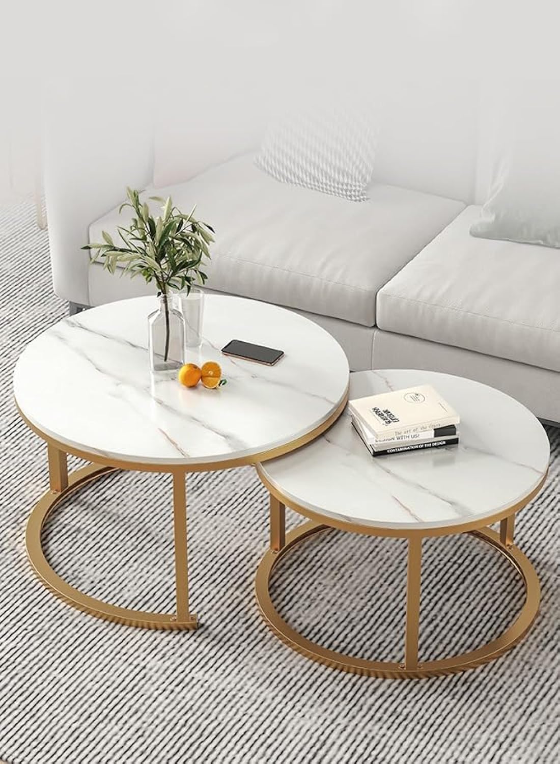 NKX 2 Round Coffee Table With Metal Frame