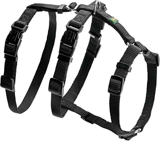 Hunter Vario Rapid Szelki dla psów, uprząż bezpieczeństwa, zabezpieczenie przed wypadaniem, strachem, nylon, S-M, czarne