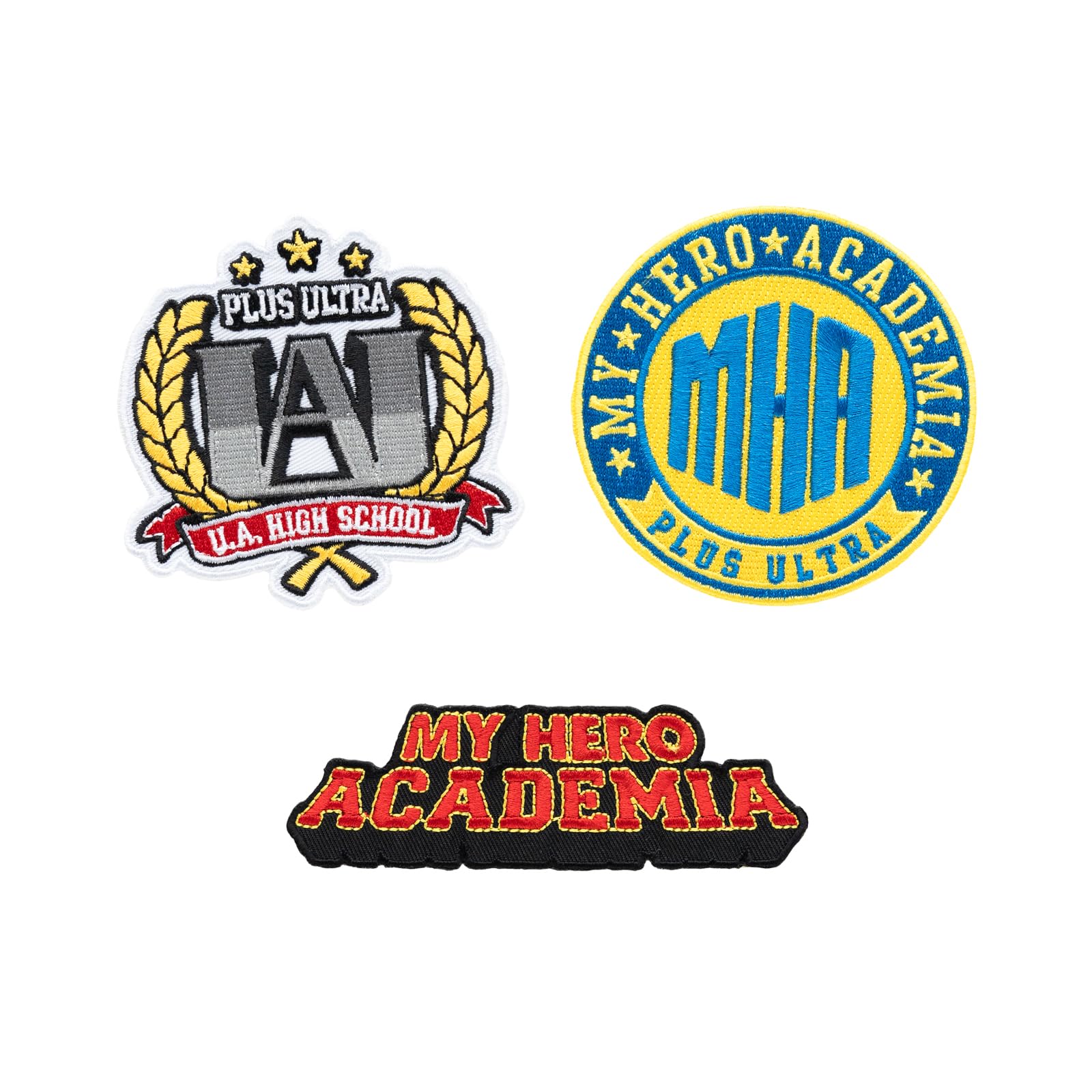 Grupo Erik Iron On Patches for Clothing - My Hero Academia Merch | 3 Sew On Patches for Clothing & for Backpacks, Backpack Accessories | My Hero Academia Gifts Under 15 Pounds