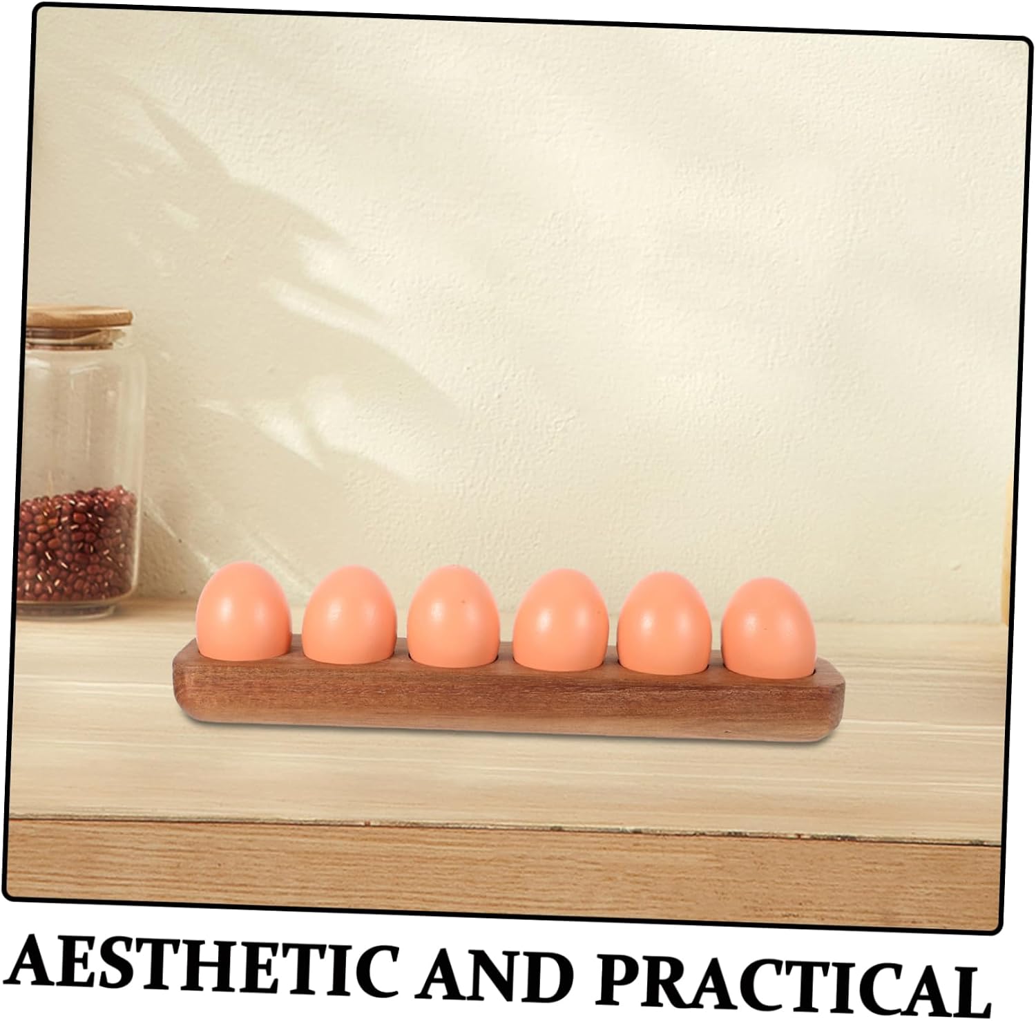 Wooden Egg Holder for Refrigerator Space-saving Egg Tray for Countertop Elegant Design Smooth Finish and Compact Kitchen Organizer