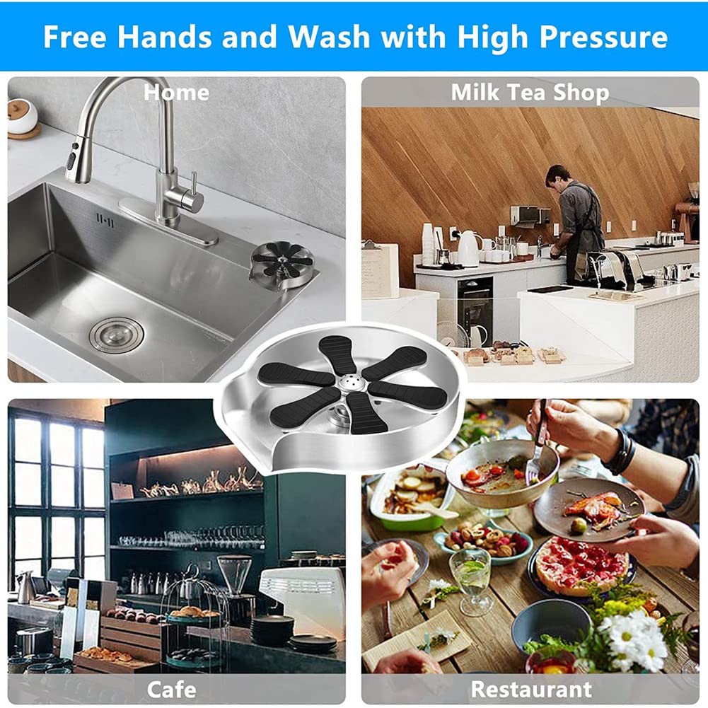 Lanko Cup Washer Glass Rinser for Kitchen Sink Tap Bottle Cleaner for Quick Cleaning at Bar Home Cafe