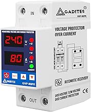 New Automatic Corded Electric Over/Under Voltage And Over Load Protection (Adjustable Setting) With Auto Re-Connect LED Display Standard Din-Rail Mounted Single Phase 220V, 80A (White)