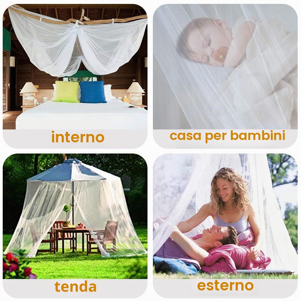 Zanzariera Letto, opamoo Zanzariera Baldacchino Pieghevole Universale Baldacchino Letto matrimoniale Facile da Installare leggero e traspirante Grande Zanzariera-200 * 210*220cm（Bianca）