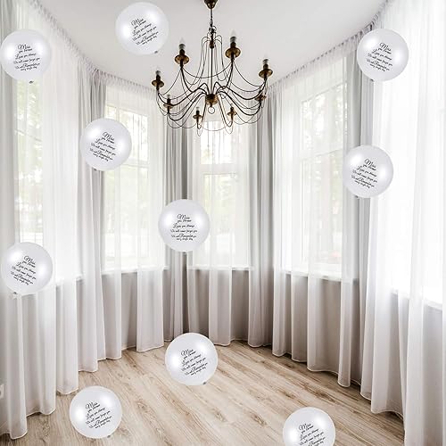 Miniatura 5 de Gejoy 60 globos conmemorativos blancos para funerarios, globos de liberación de helio en el cielo para servicios del Día de los Caídos, condolencia,