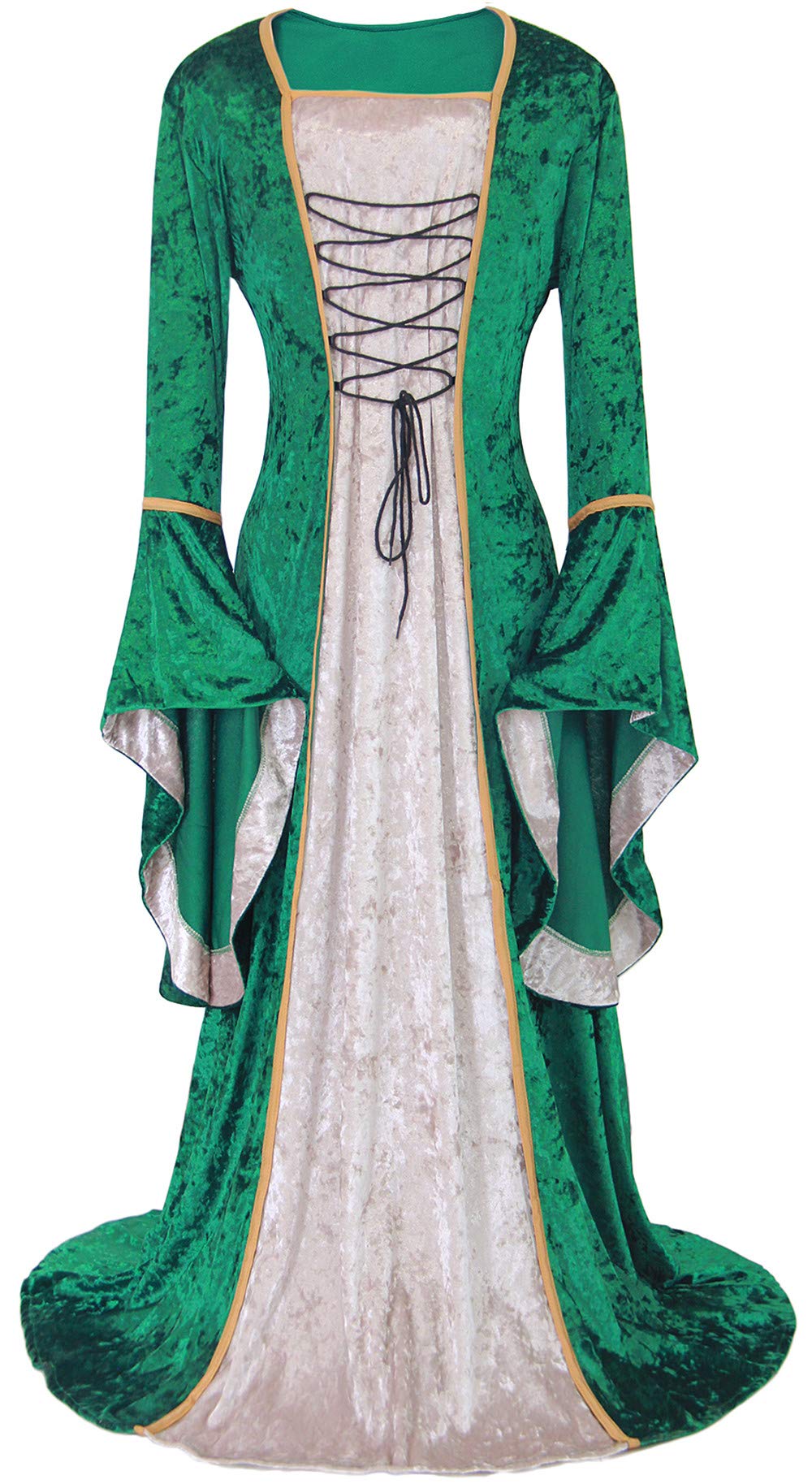 ALIZIWAY Womens Medieval Renaissance Dress Halloween Cosplay Costumes Irish Retro Gown Long Over Dresses