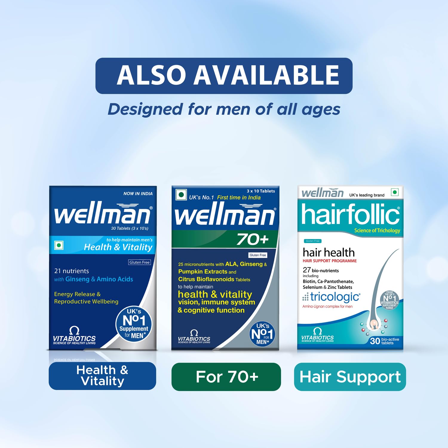 Wellman 50+ Multivitamin Tablets for Men Aged 50+ | Ginseng, Citrus & Amino Acids | Support Health & Vitality | Boost Cognitive & Immune Function | Reduce Tiredness & Fatigue | 30 Veg Tablets Wellman 50+ Multivitamin Tablets for Men Aged 50+ | Ginseng, Citrus & Amino Acids | Support Health & Vitality | Boost Cognitive & Immune Function | Reduce Tiredness & Fatigue | 30 Veg Tablets