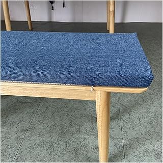 Cojín para banco de exterior, 120 cm, 150 cm, 100 x 40 cm, antideslizante, lavable, para muebles de interior y exterior, espuma 45D de alta resistencia, color azul (130 x 35 cm)