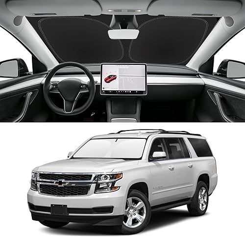 Miniatura 41 de Parasol de parabrisas de ajuste personalizado para Nissan Titan 2017-2024, bloquea los rayos UV y el calor, parasol de ventana delantera, fácil