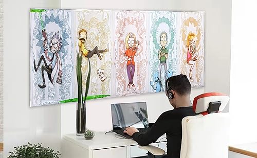 Miniatura 3 de LERDWINT Tapiz de anime, tapiz psicodélico para colgar en la pared, tapiz temático de decoración de fiesta de cumpleaños, telón de fondo de color