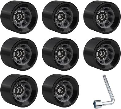 58mm PU Rollers Quad Skate Wheels Double Row Skating Castors for Indoor Outdoor Rollerblading Replacement Parts