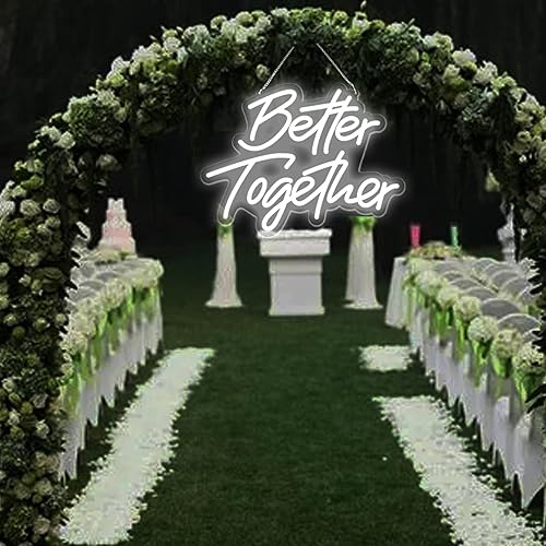 Miniatura 9 de Letrero de neón Better Together, con regulable, blanco cálido, decoración de pared de neón, utilizado para decoración de fiestas de cumpleaños,