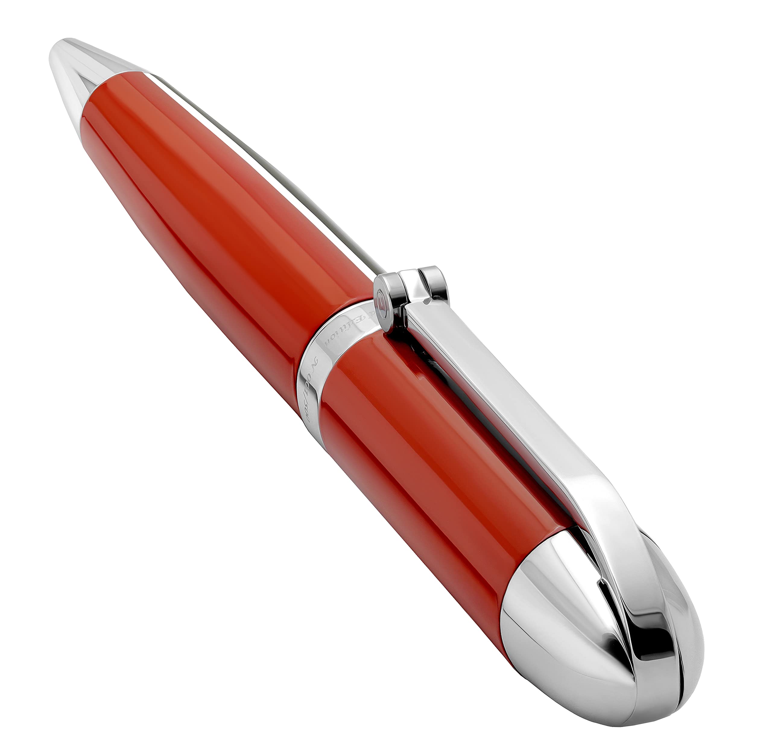 Długopis Xezo Visionary z mosiądzu i aluminium, wkład średni. Ręcznie lakierowany w czerwono-czarnym kolorze. Numerowany w edycji limitowanej 500 sztuk. Klasyczne wzornictwo art deco
