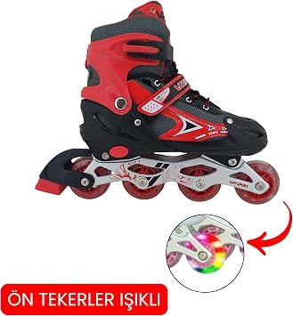 VR1 - Metal 2+2 Işıklı 3in1 Ayarlanabilir Çocuk Pateni 2+1+1/2+2 Silikon Tekerli Uç Korumalı