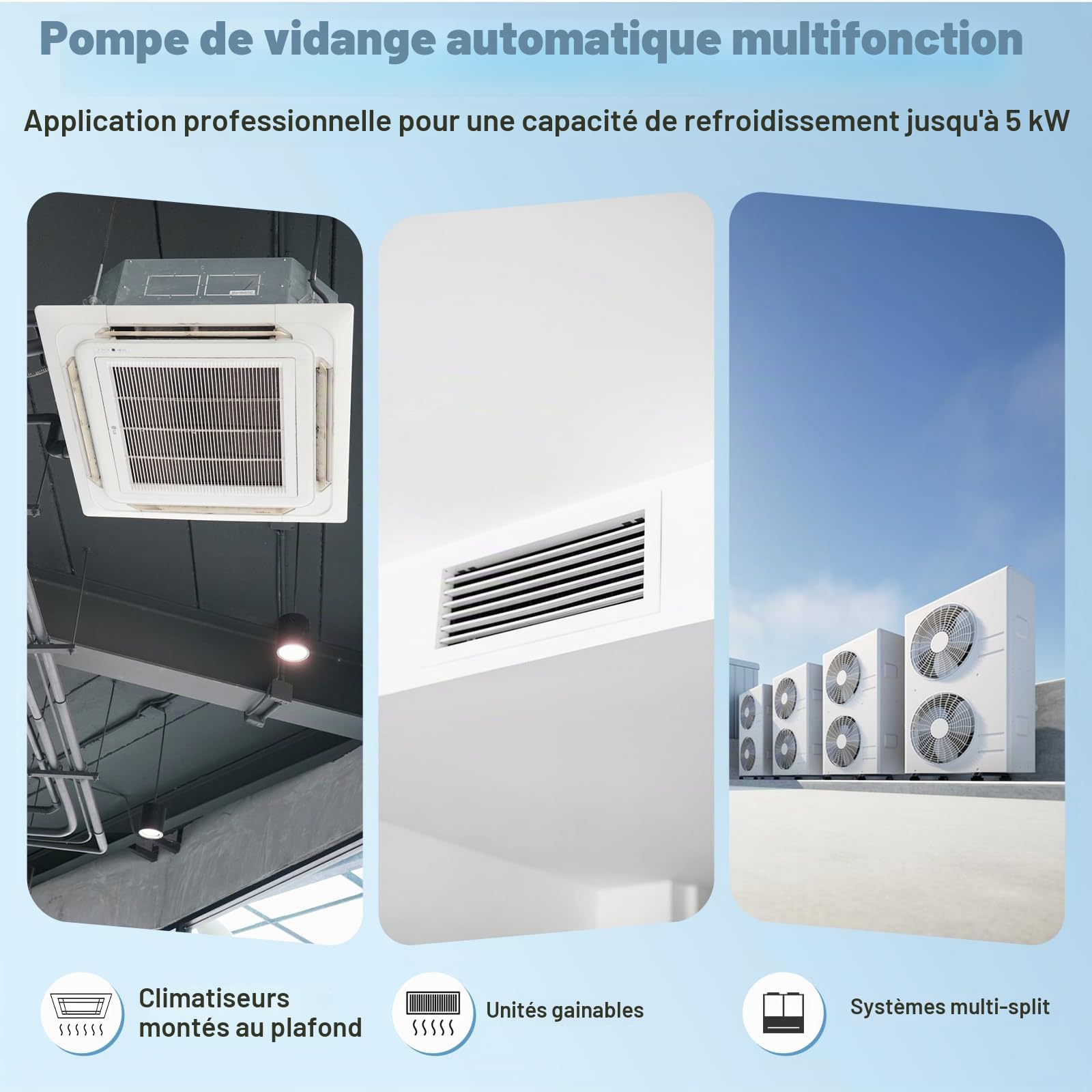 BAOSHISHAN Pompe à condensat 24L/H Mini pompe à condensat split avec une capacité d'eau de 60ML pour climatisation 5KW