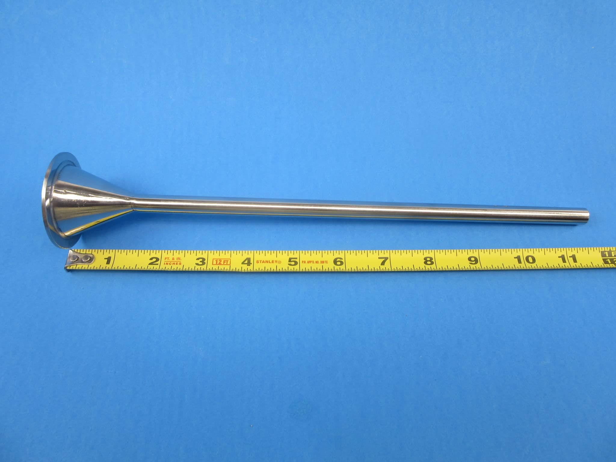 LONG SNACK STICK TUBE.Small Base. EXTRA LONG tube for sausage stuffer. Very narrow 3/8" (10mm) diameter for sheep casings, snack sticks, breakfast links etc. 1 9/16" BASE (Measure)