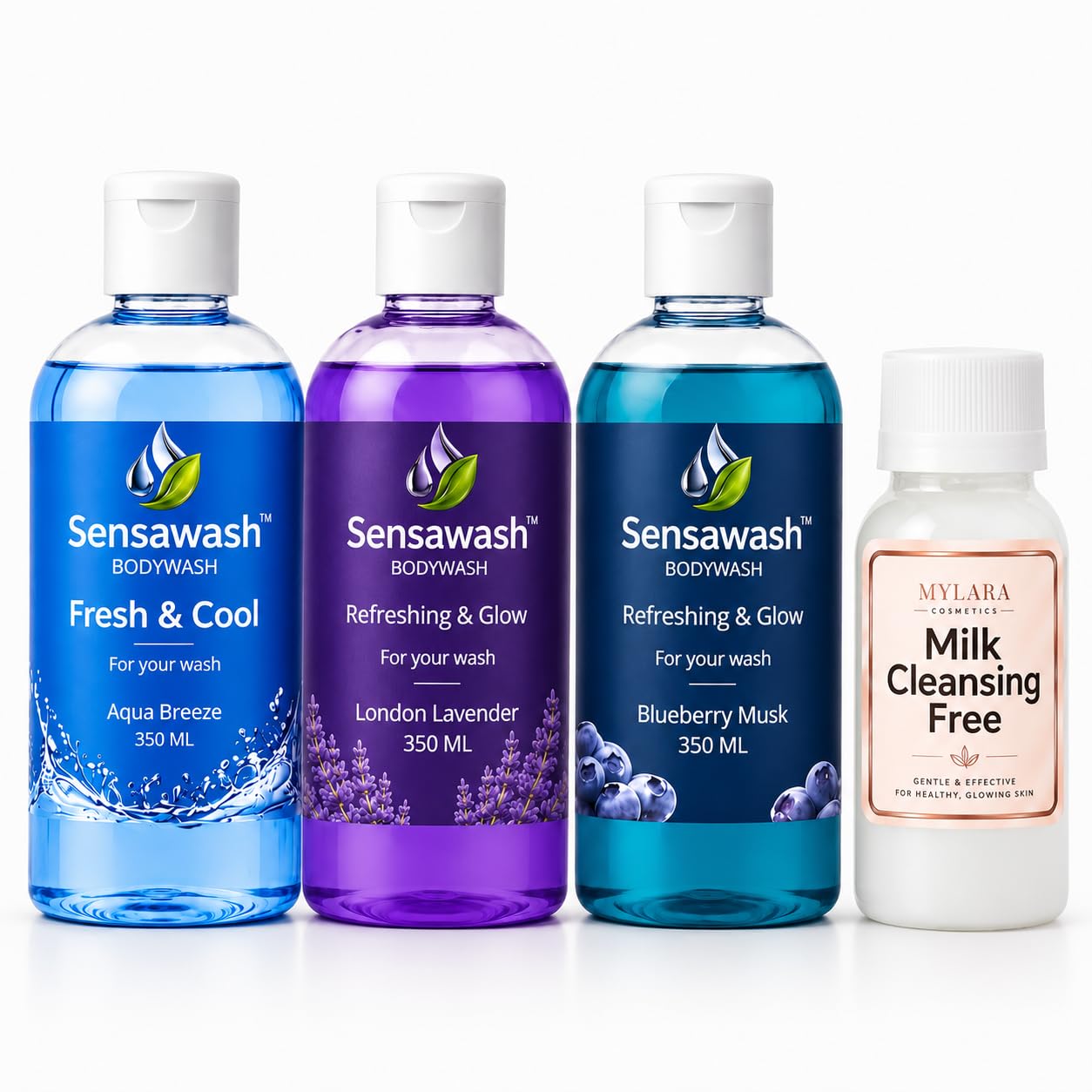 Body Wash Combo Pack of 3 for Men & Women | Hydrating Shower Gel | Smooth & Soft Skin Cleanser 1050 ml | Milk Cleansing Free with Combo pack-picture-44