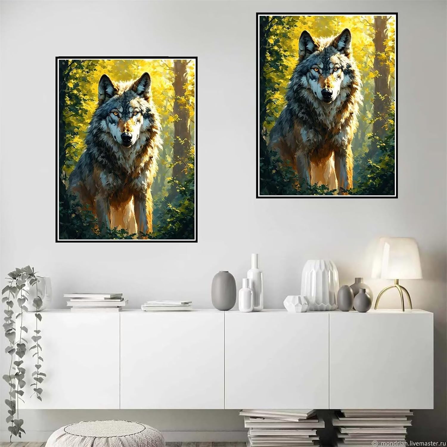 ダイヤモンドアート キット オオカミの動物 ダイヤモンドアート 全面貼り付けダイアモンドビーズ絵画キット 5D ダイヤモンド塗装 モ