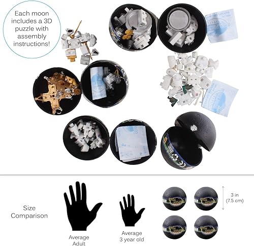 Miniatura 2 de Vokodo Space Toys - Kit de construcción de estación en 4 cápsulas de luna para niños, rompecabezas 3D con cohete astronauta y lunar Lander Science