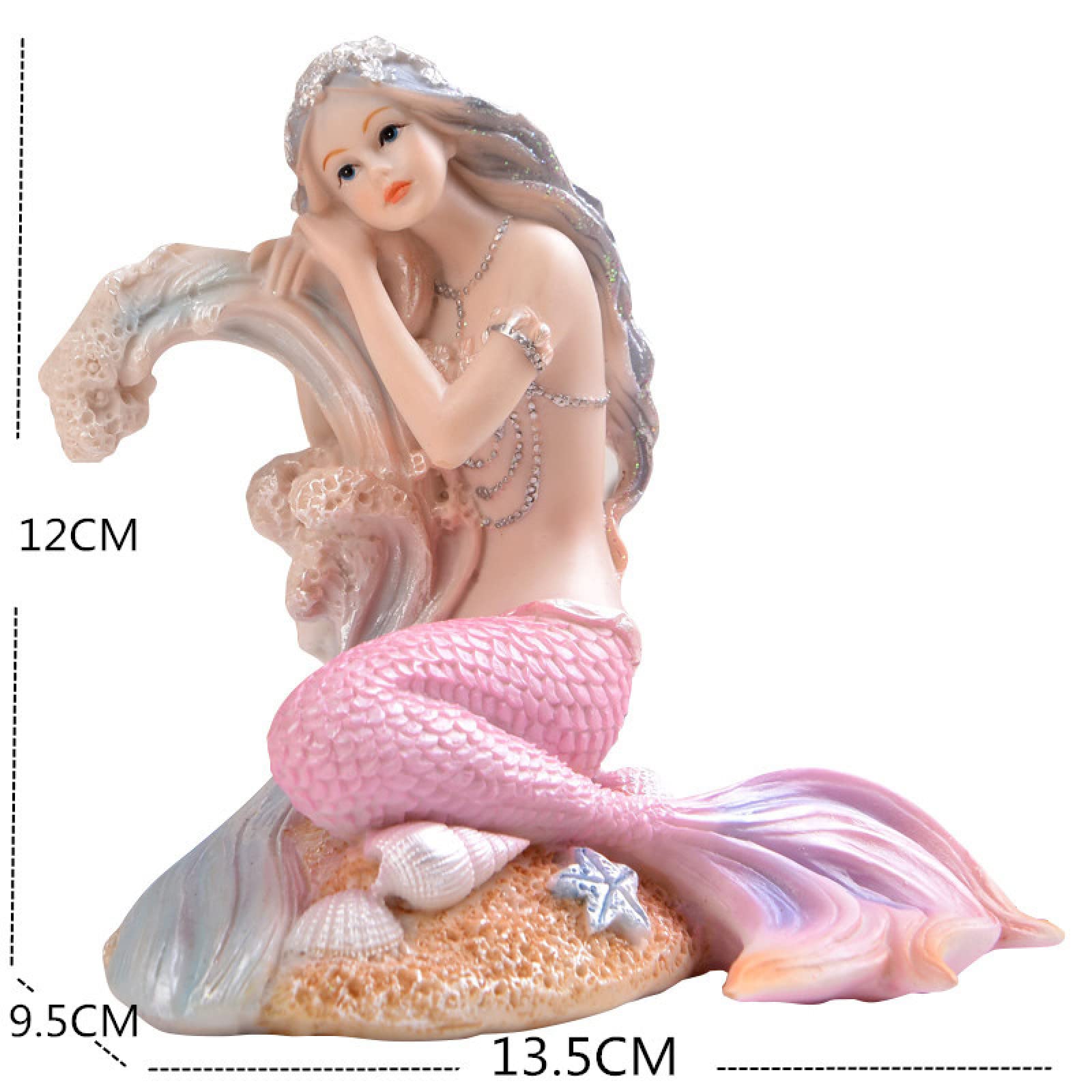 Amazon.co.jp: シンプルな彫刻 人魚姫の女の子の彫刻ピンクの