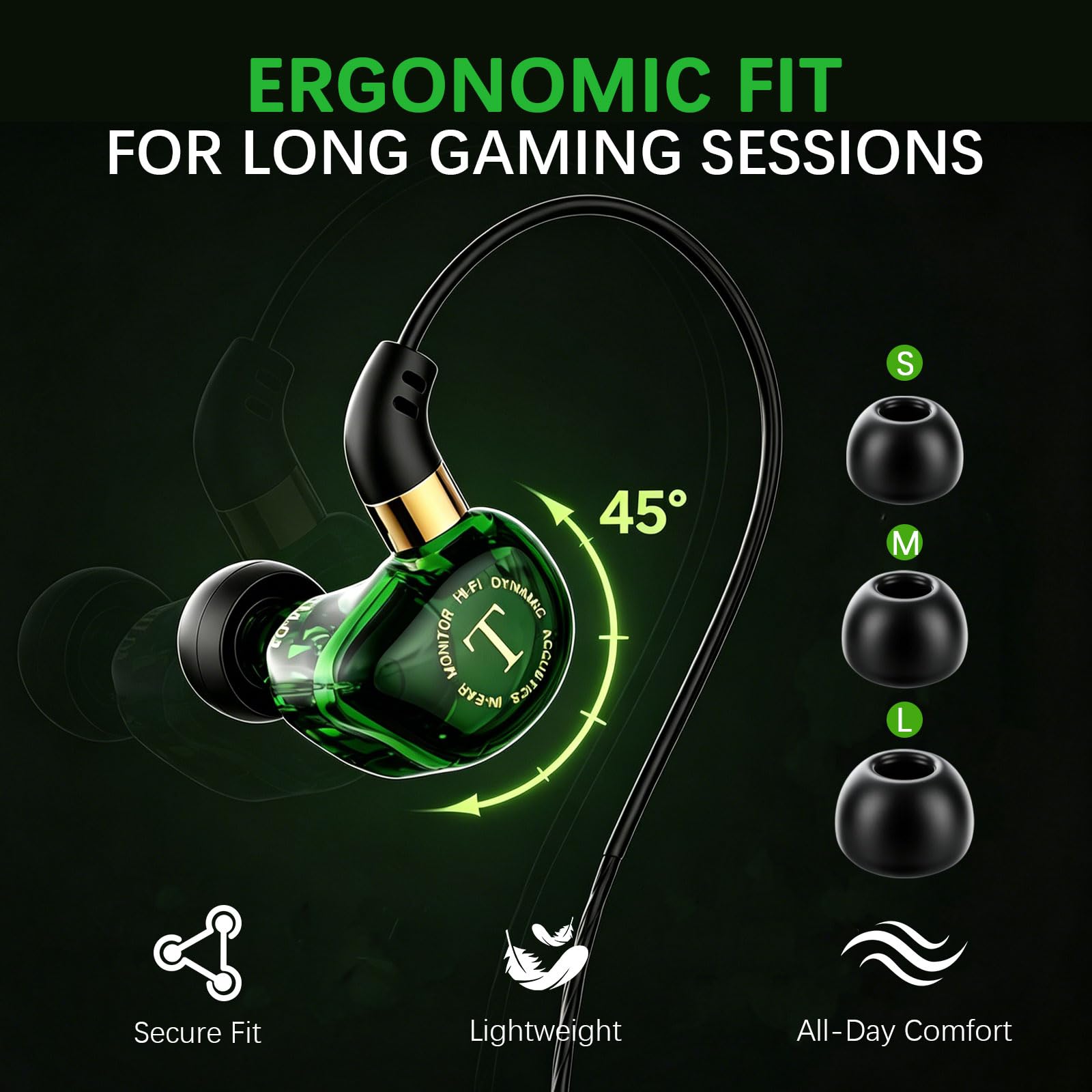 Rosmas Auriculares in-ear para juegos con micrófono (rojo)