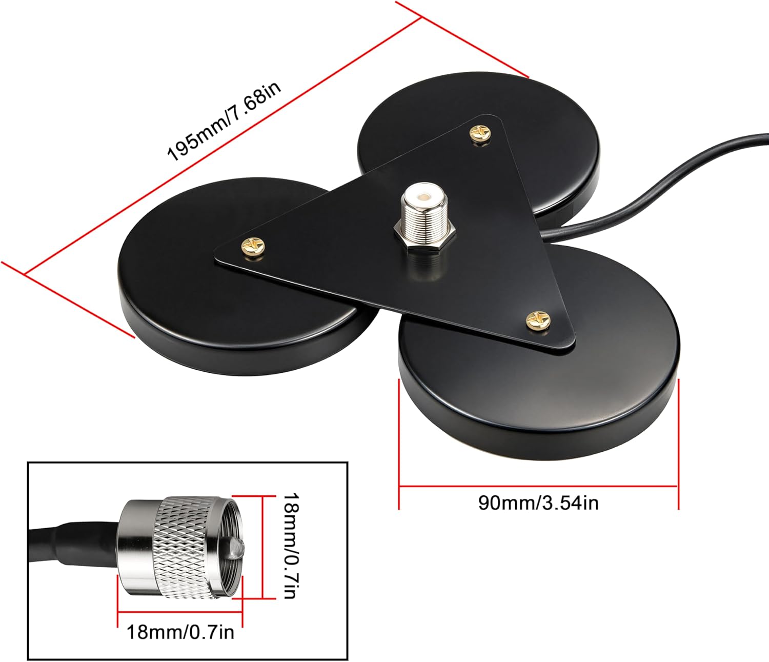 BOOBRIE NMO Heavy Duty Magnetic Antenna Mount Base