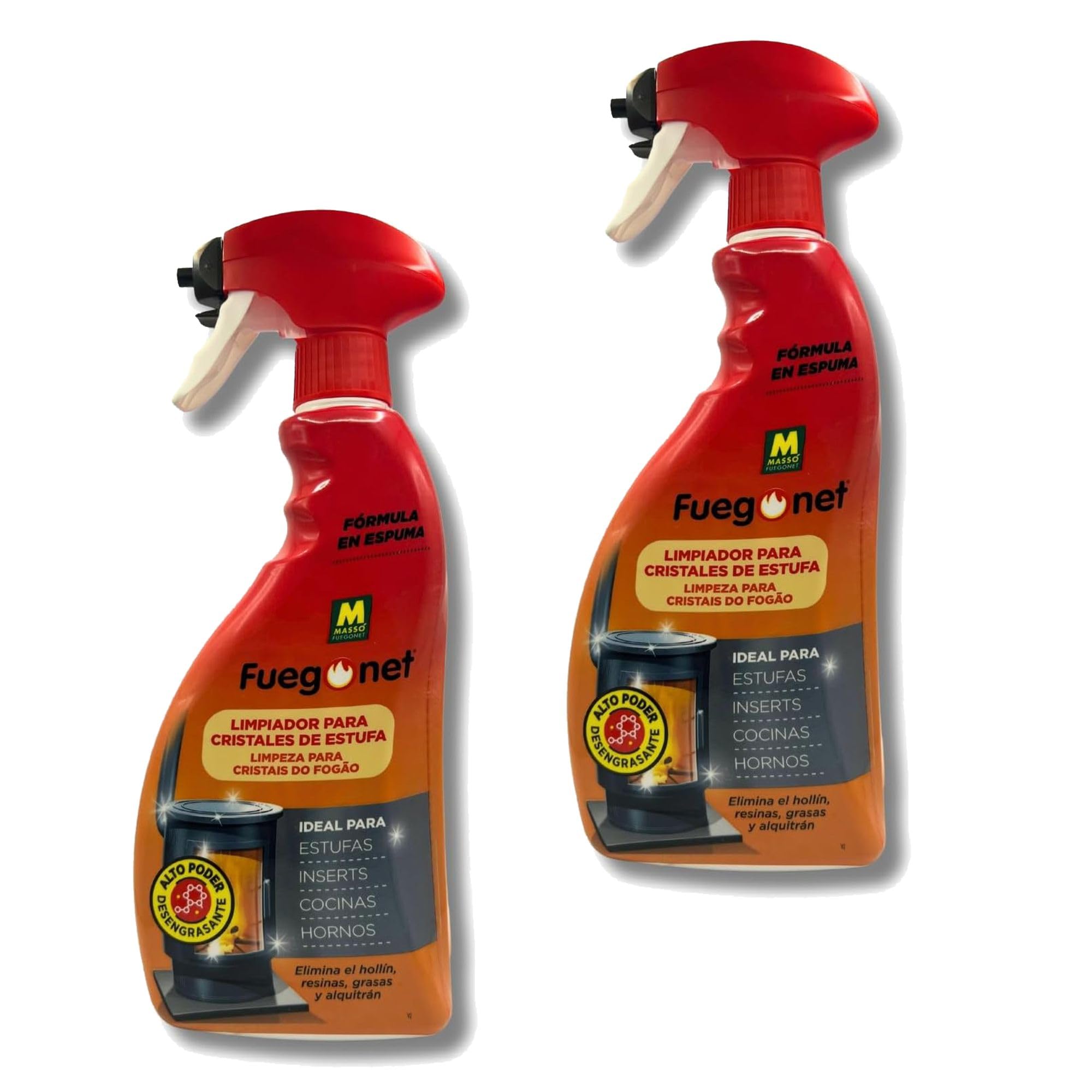 Limpiador para Cristales de Chimenea o Estufa 750 ml con aplicador MUY EFICAZ | Limpiador Potente contra Hollín, Grasa y Alquitrán | Limpieza Profunda y Brillo Inmediato | Nexum Market | 2 Unidades