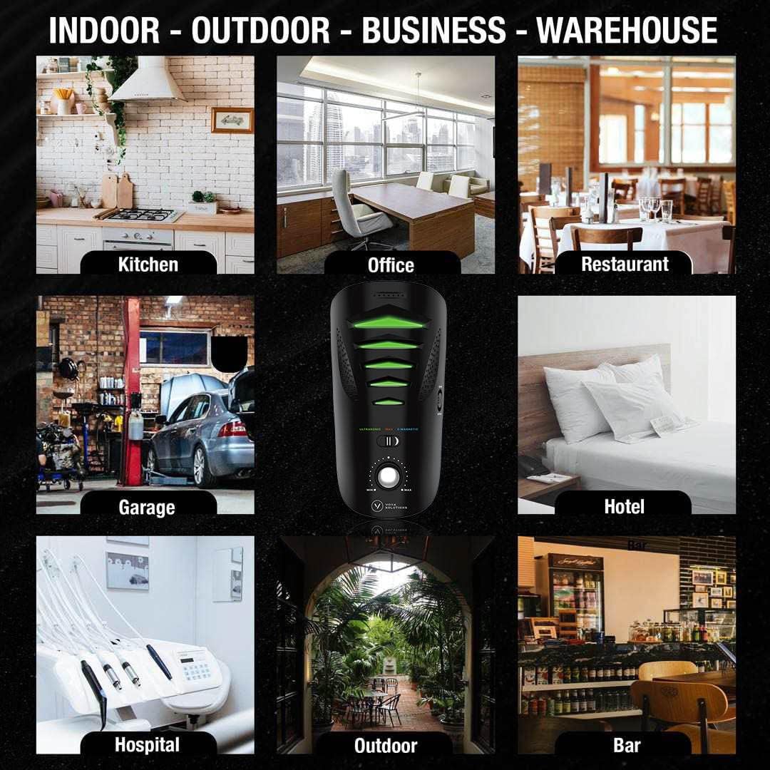 VoYa Solutions PRO Ultrasonic Pest Repeller Plug in - Rodent Electromagnetic, Electronic Pest Repellent - Get Rid of Bugs -Pest Repeller for Home Restaurant Kitchen Bar Office Warehouse Hospital Hotel
