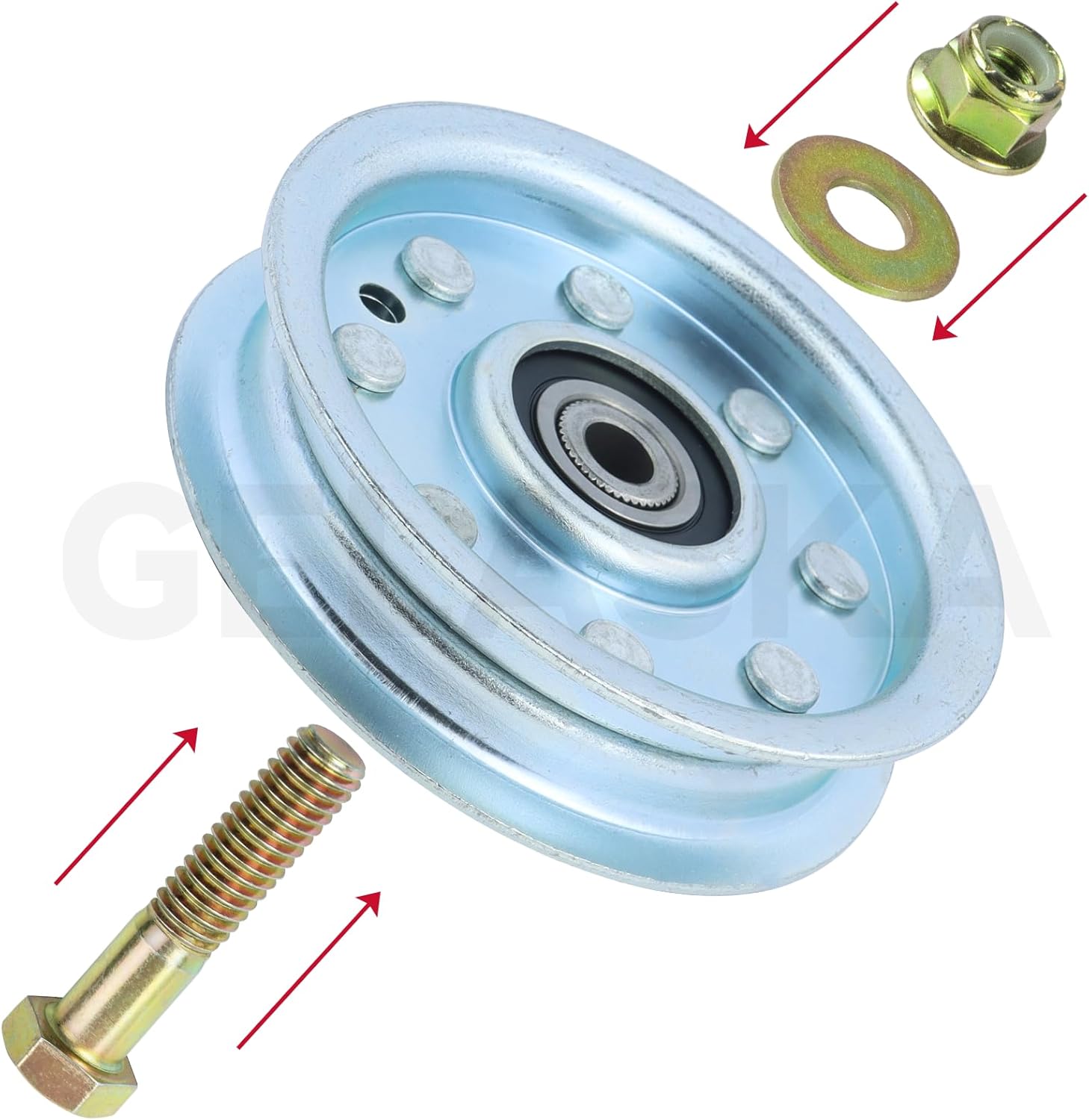 GELASKA 2 Pack 756-0627D Idler Pulley Replaces 756-0627B 756-0627 756 0627B 756-0365 956-0365 for Cub Cadet 1515 1525 1527 2166, LT1045 LT1046 LT1500 LT1018 LT1024 LT2042 LT2138 LT2180 L1046 Tractors