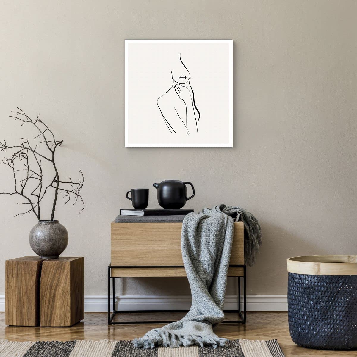 ARTTOR Póster 50x50 cm Sin Marco Blanco y Negro Personas - 5045 - P2X | Mujer Bosquejo Dibujo Cuadros de Pared Decoración Cuadro Decorativo Salón Dormitorio Cocina Lámina Cuadros de Pared ARTTOR