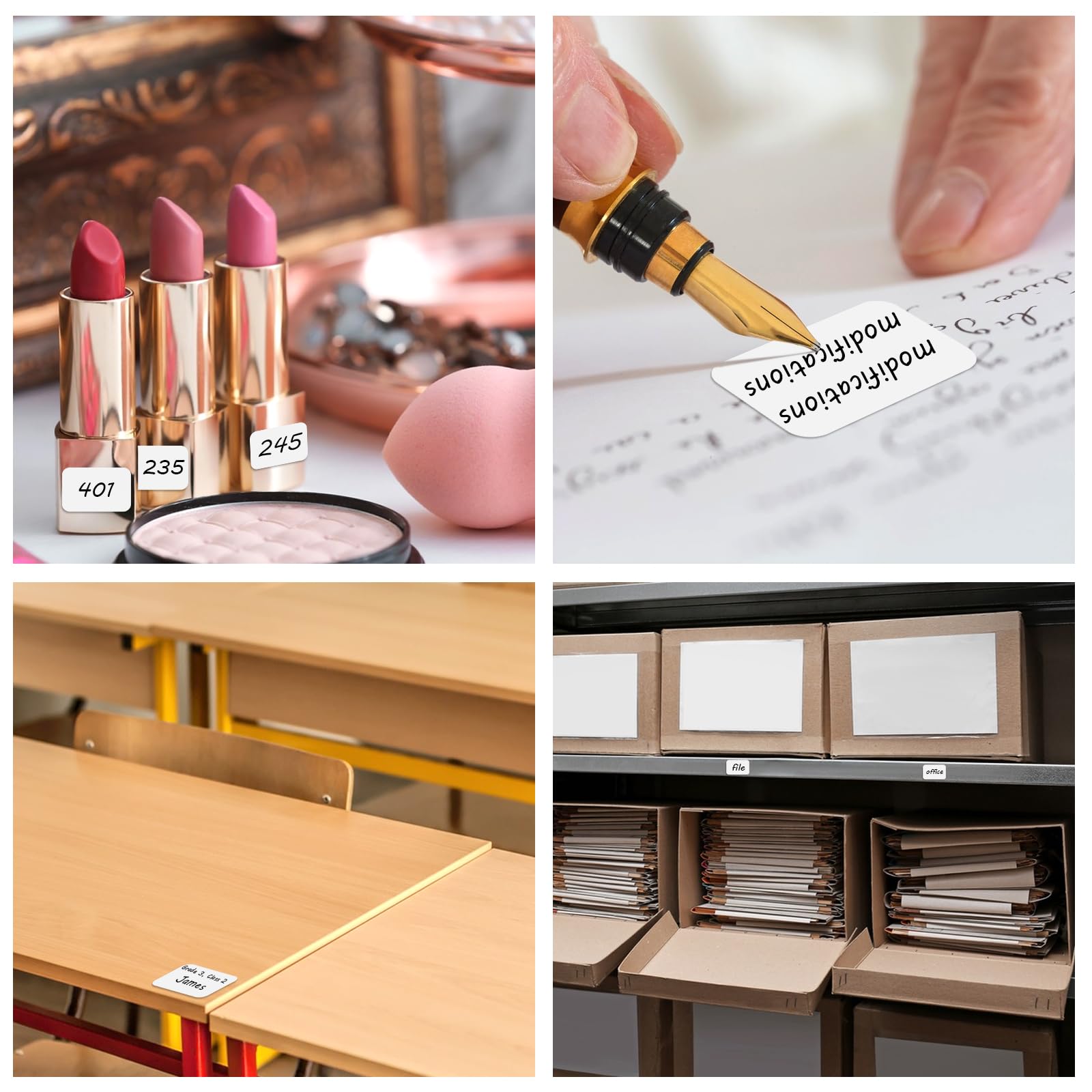 thumbnail: 600 Stuks Zelfklevende Etiketten 38x19 Mm - Witte Labels Voor Keuken, Kantoor & School
