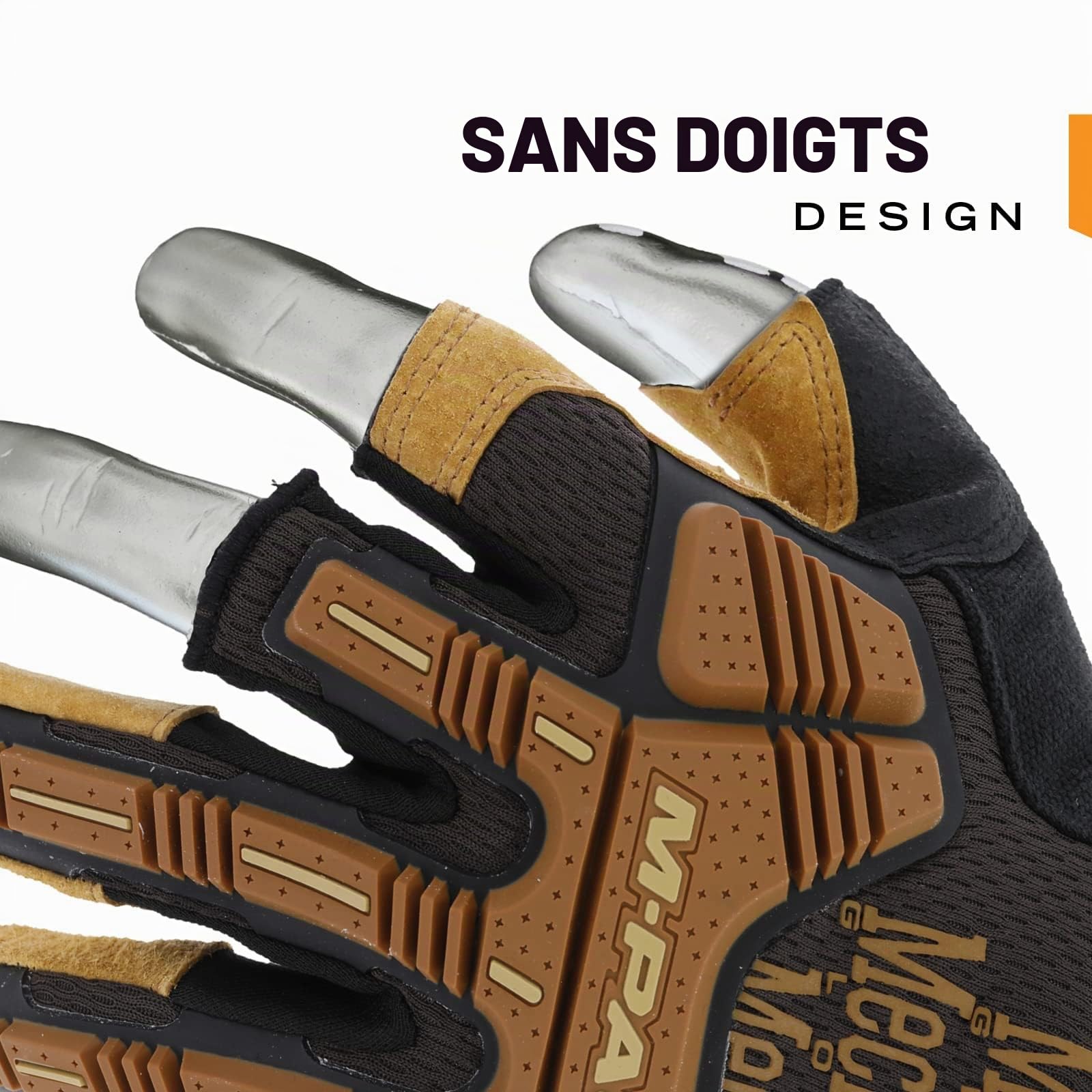 Mechanix Wear Leather M-Pact Framer Gants, (Medium, Marron/Noir)